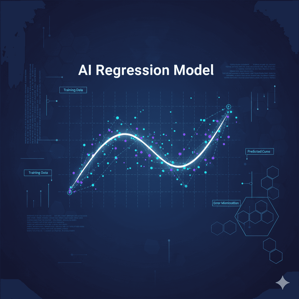 A chart showing a regression line fitting data points.